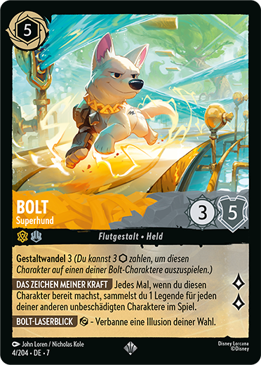 Bolt - Superhund card from the Disney Lorcana Trading Card Game
