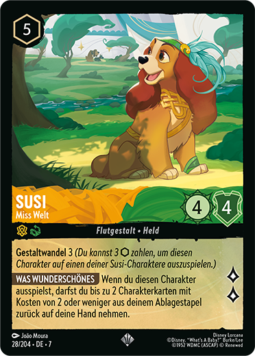Lady - Miss Welt card from the Disney Lorcana Trading Card Game
