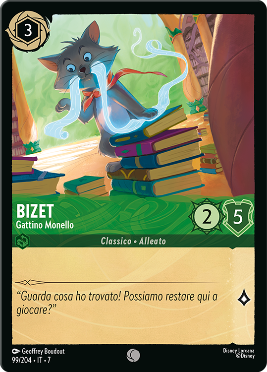 Bizet - Gattino Monello card from the Disney Lorcana Trading Card Game