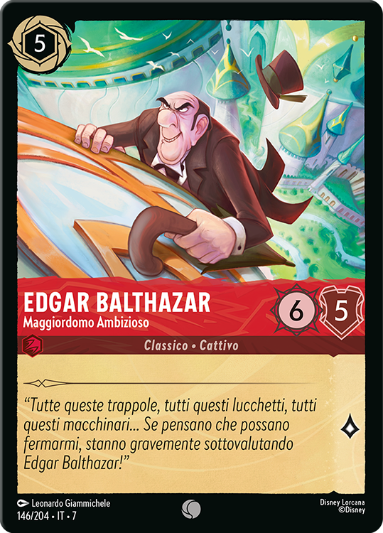 Edgar Balthazar - Maggiordomo Ambizioso card from the Disney Lorcana Trading Card Game