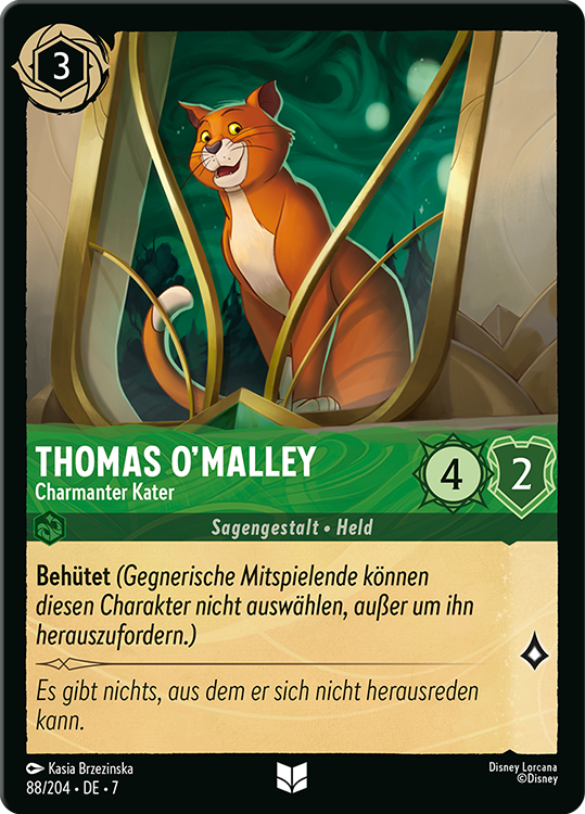 Thomas O'Malley - Charmanter Kater card from the Disney Lorcana Trading Card Game
