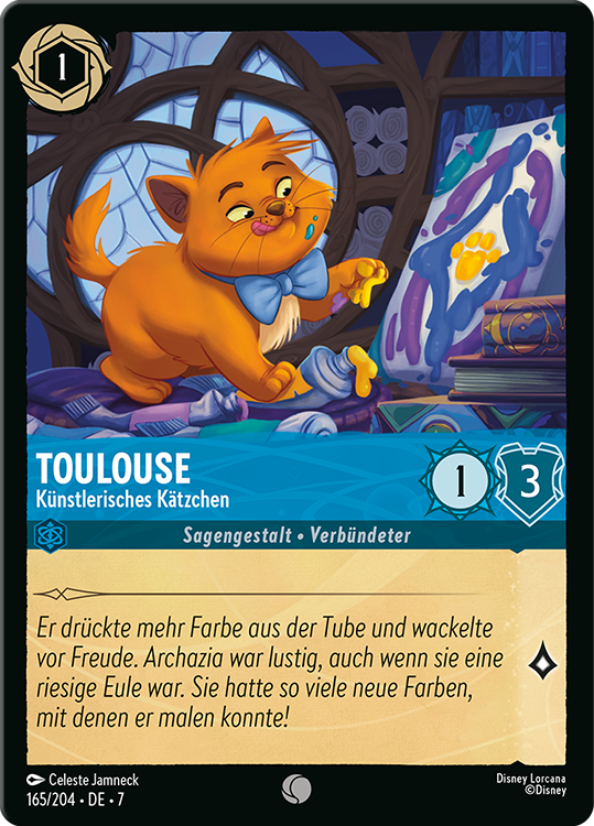 Toulouse - Künstlerisches Kätzchen card from the Disney Lorcana Trading Card Game