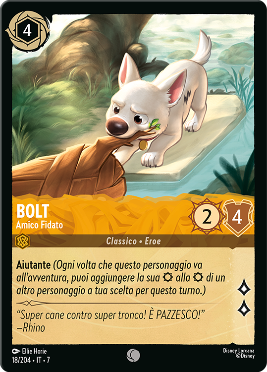 Bolt - Amico Fidato card from the Disney Lorcana Trading Card Game