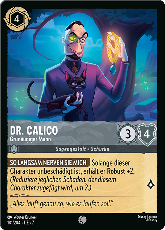 Dr. Calico - Grünäugiger Mann card from the Disney Lorcana Trading Card Game