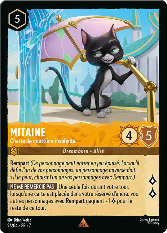Mitaine - Chatte de goutière insolente card from the Disney Lorcana Trading Card Game