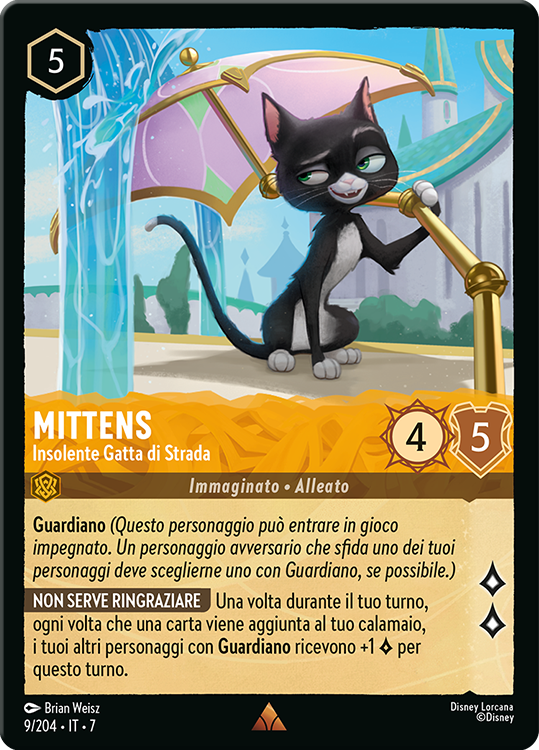Mittens - Insolente Gatta di Strada card from the Disney Lorcana Trading Card Game