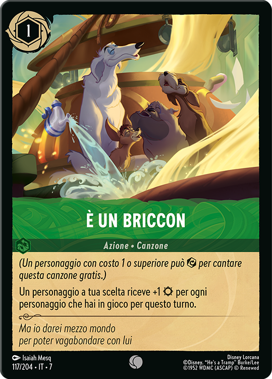 È un Briccon card from the Disney Lorcana Trading Card Game