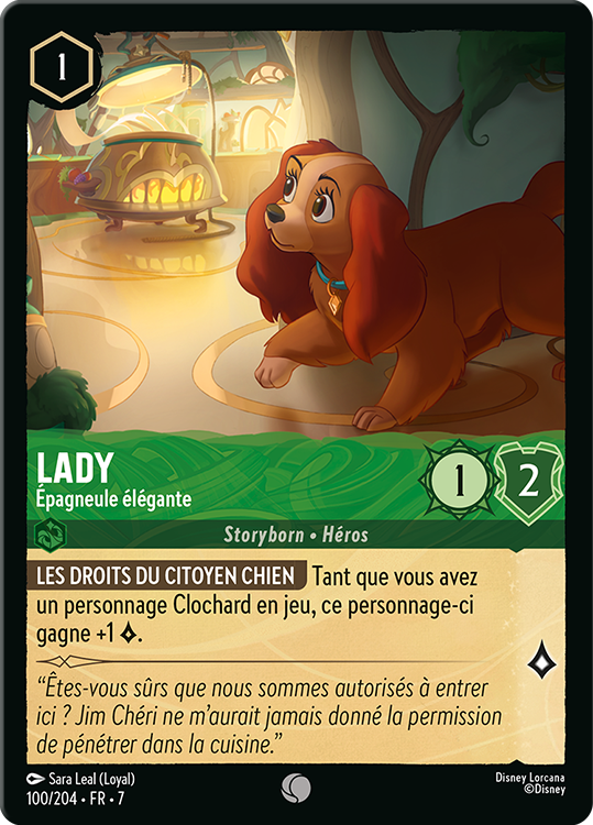 Lady - Épagneul élégant card from the Disney Lorcana Trading Card Game