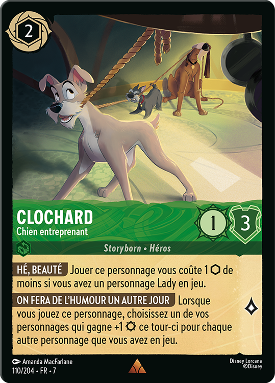 Clochard – Chien entreprenant card from the Disney Lorcana Trading Card Game