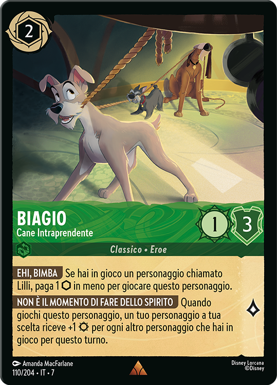 Biagio - Cane Intraprendente card from the Disney Lorcana Trading Card Game