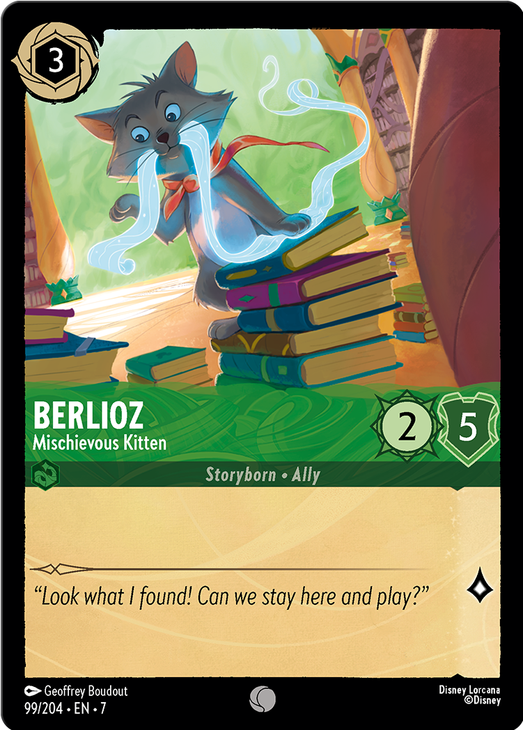 Berlioz - Mischievous Kitten card from the Disney Lorcana Trading Card Game