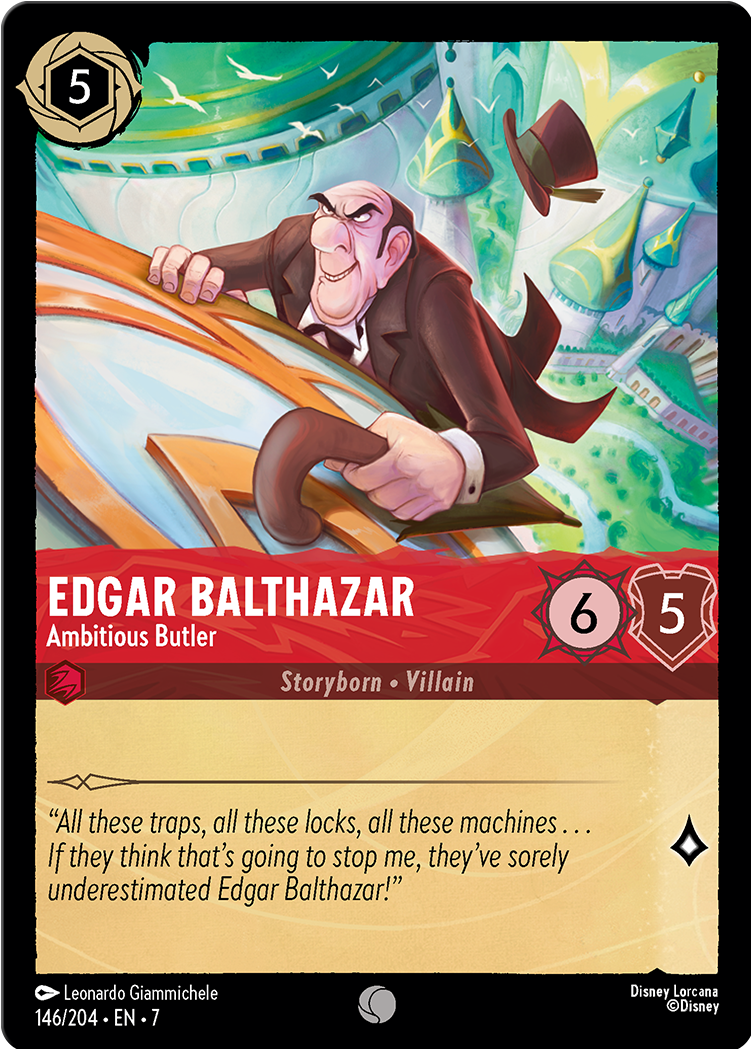 Edgar Balthazar - Ambitious Butler card from the Disney Lorcana Trading Card Game