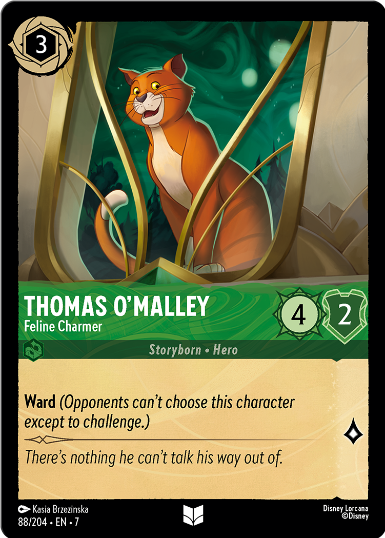 Thomas O'Malley - Feline Charmer card from the Disney Lorcana Trading Card Game