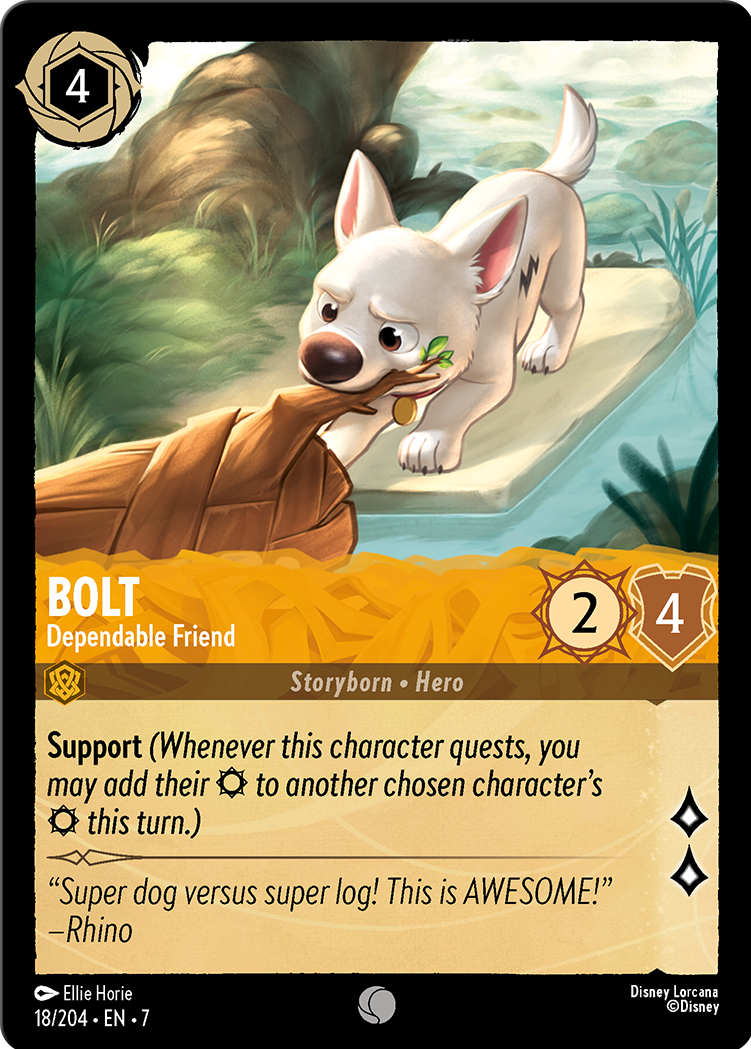 Bolt - Dependable Friend card from the Disney Lorcana Trading Card Game