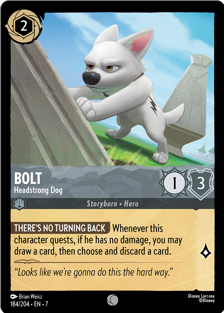 Bolt - Headstrong Dog card from the Disney Lorcana Trading Card Game