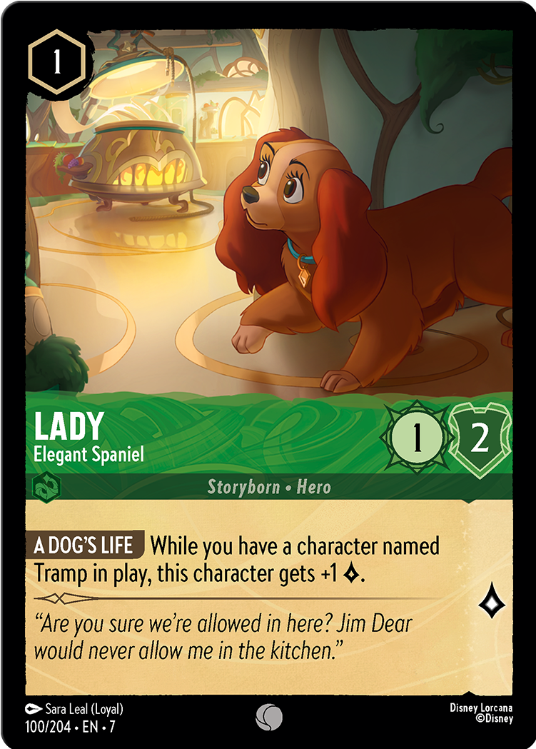 Lady - Elegant Spaniel card from the Disney Lorcana Trading Card Game