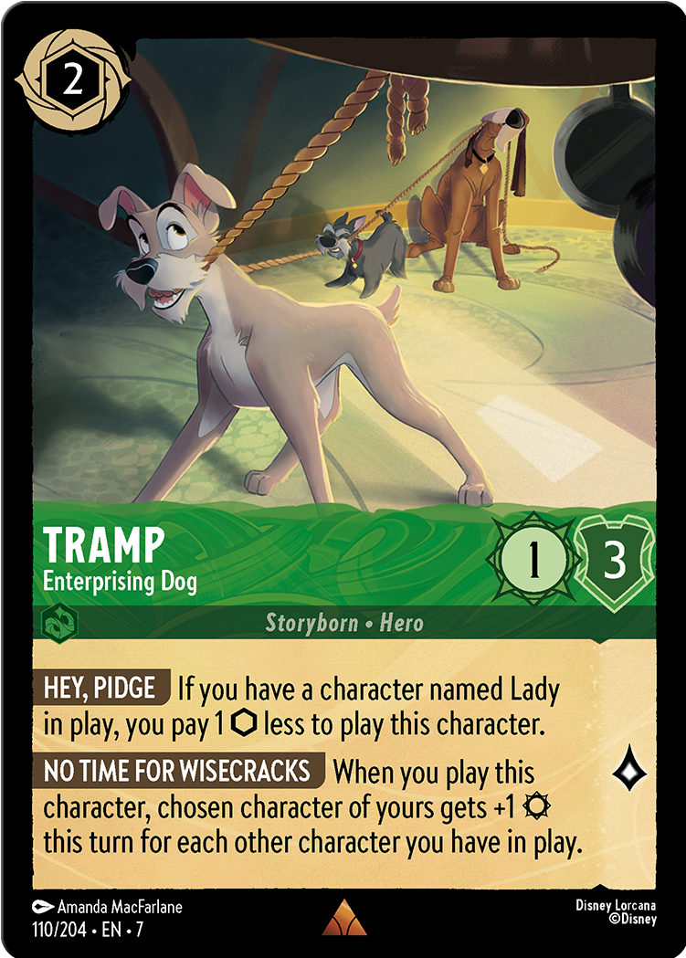Tramp - Enterprising Dog card from the Disney Lorcana Trading Card Game