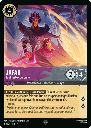 Jafar - Tout juste couronné card from the Disney Lorcana Trading Card Game
