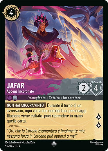 Jafar - Appena Incoronato card from the Disney Lorcana Trading Card Game