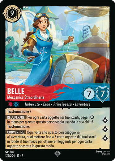 Belle - Meccanica straordinaria card from the Disney Lorcana Trading Card Game