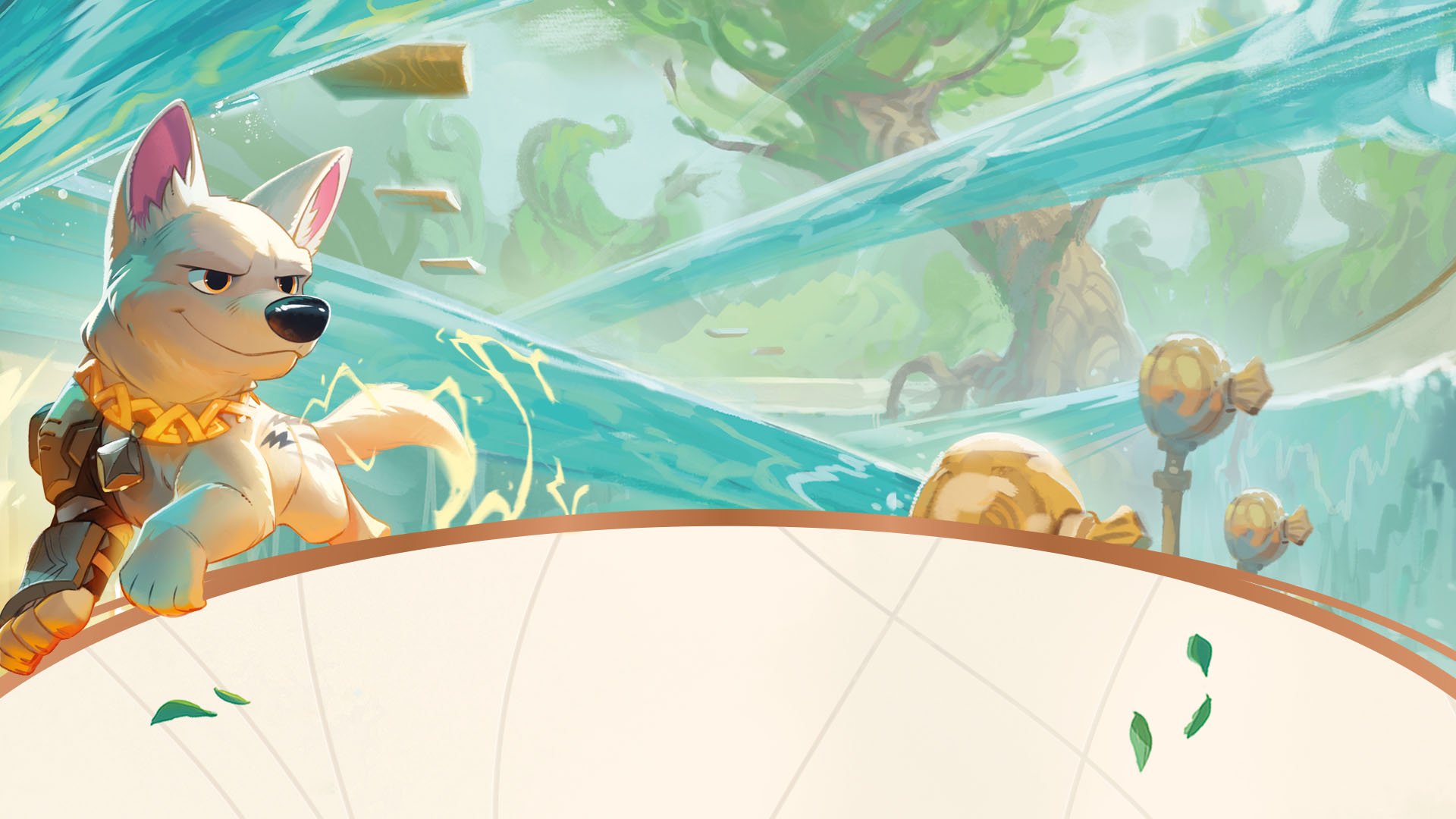 Disney Lorcana Archazia's Island website header with an image of the dog, Bolt