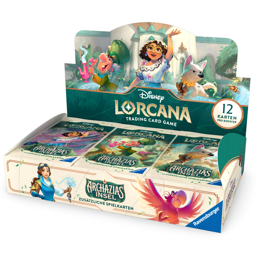 Box of Archazia's Island booster packs for the Disney Lorcana Trading Card Game