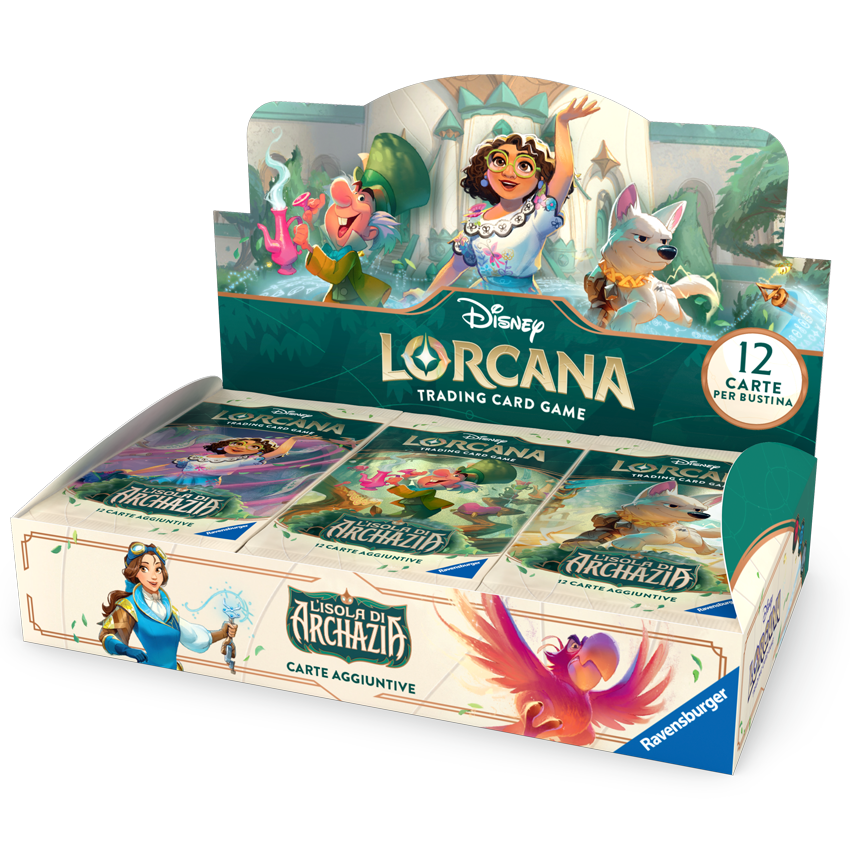 Box of Archazia's Island booster packs for the Disney Lorcana Trading Card Game