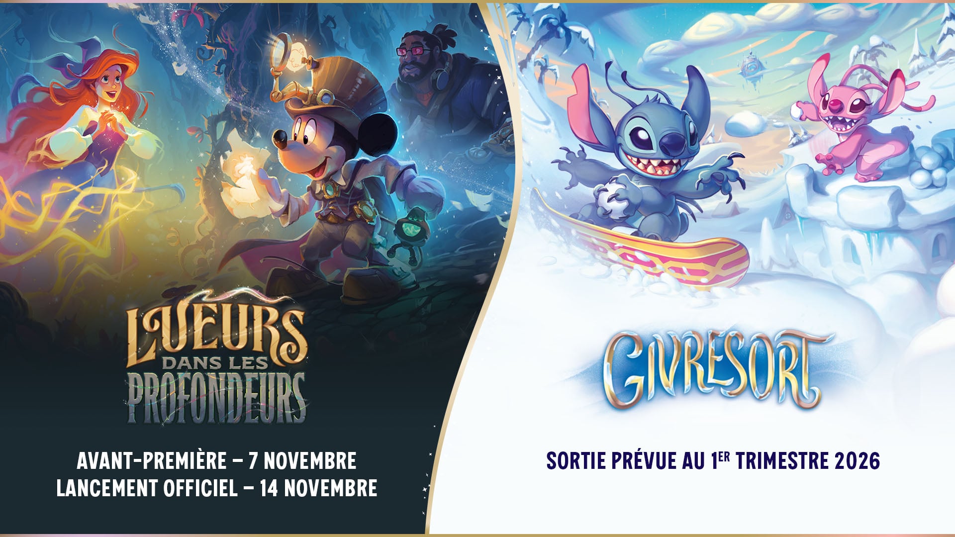 Diagram of Disney Lorcana TCG products coming soon.