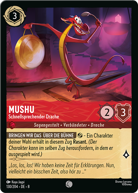 Mushu - Fast Talking Dragon Card