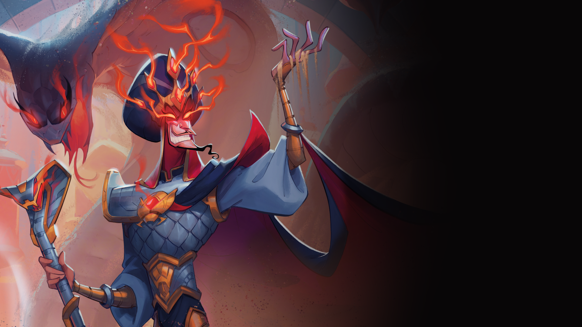 Disney Lorcana Palace Heist  website header image of Jafar wearing the hexwell crown