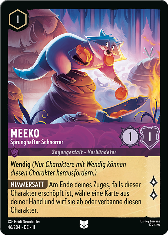 Disney's Lorcana TCG Meeko Skittish Scrounger
