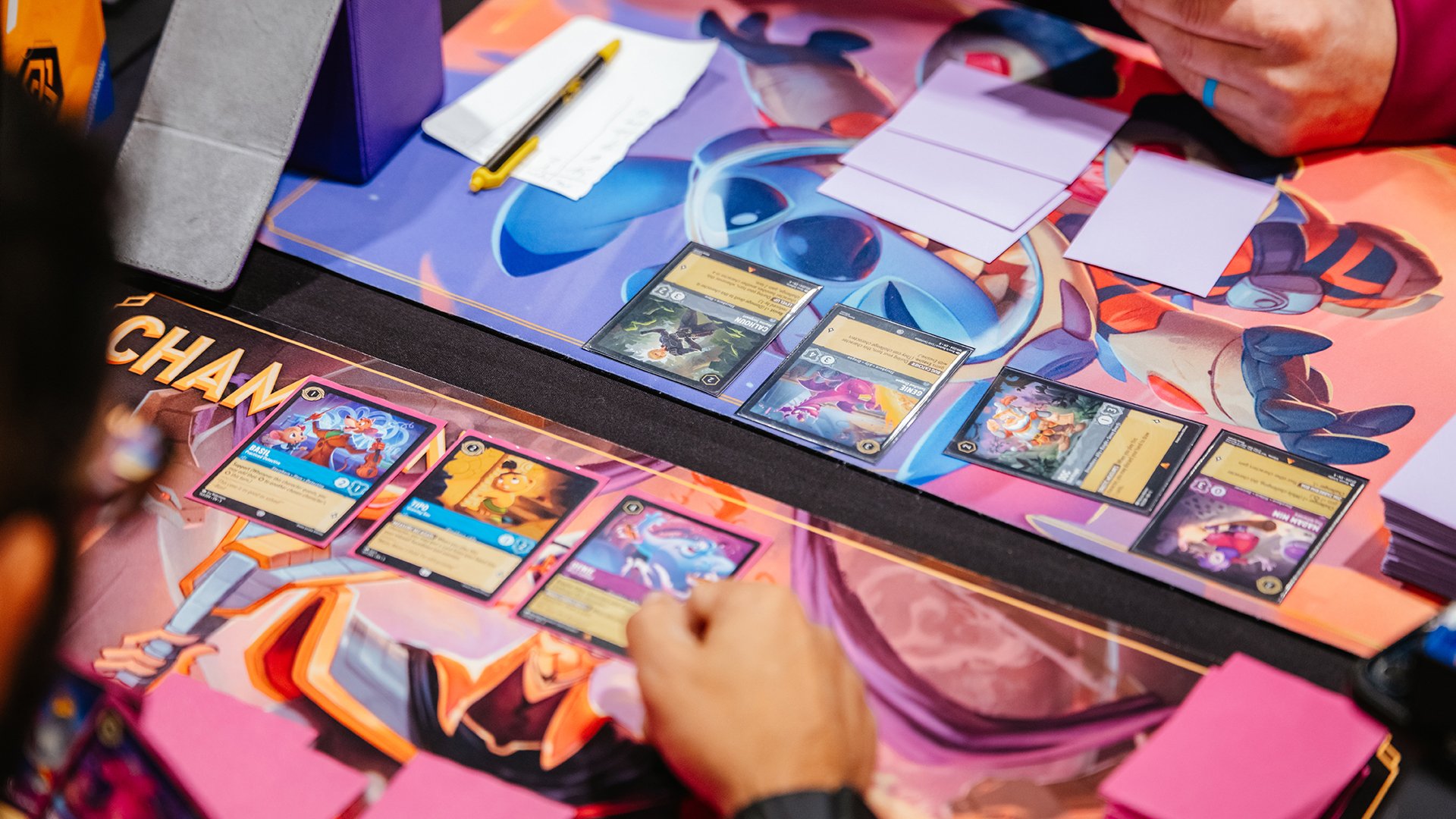 Lifestyle photo of Lorcana game in progress.