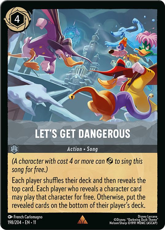 Let's Get Dangerous card from Disney Lorcana Winterspell