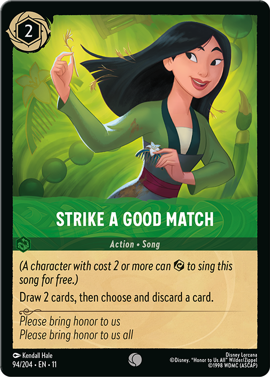 Strike a Good Match card from Disney Lorcana Winterspell