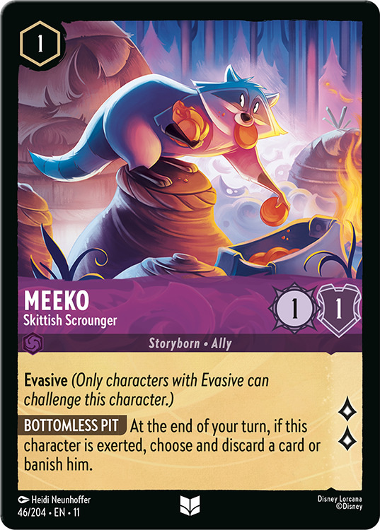 Disney's Lorcana TCG Meeko Skittish Scrounger