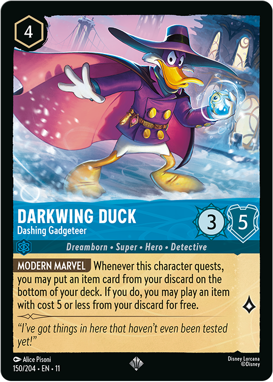 Darkwing Duck - Dashing Gadgeter TCG Card from Disney Lorcana's Winterspell