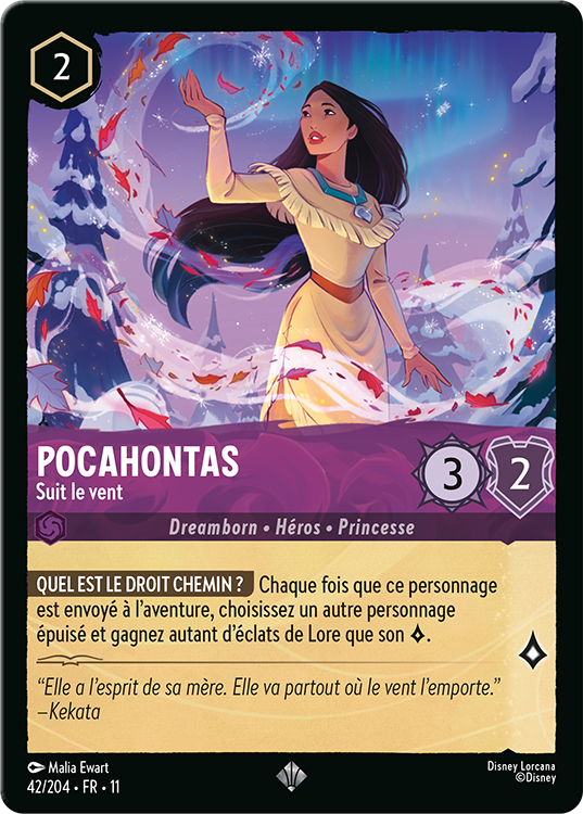 Disney's Lorcana TCG Pocahontas Following the Wind