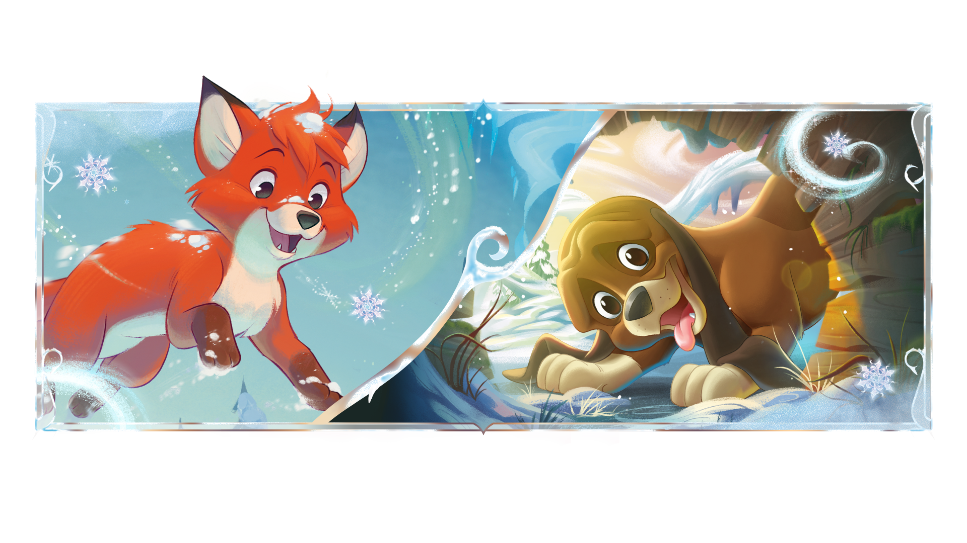 Fox and the Hound art from Disney Lorcana.