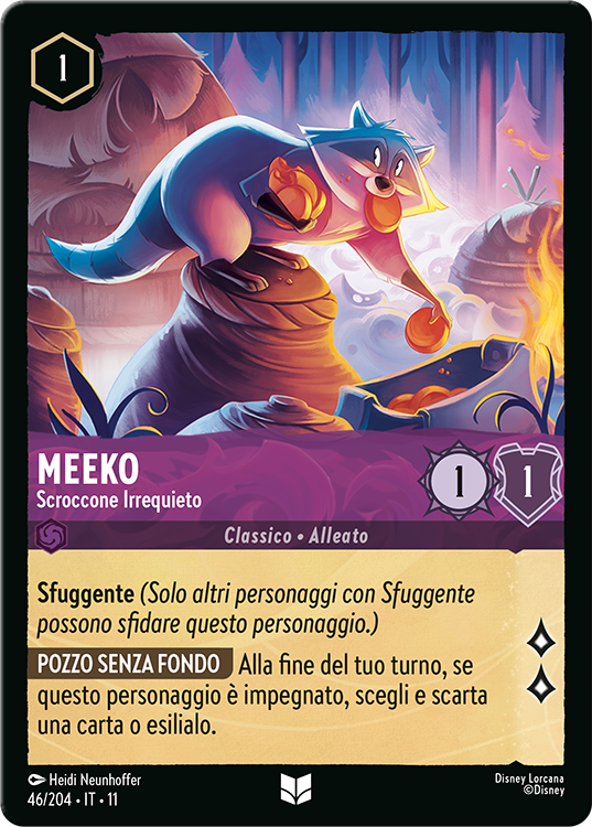Disney's Lorcana TCG Meeko Skittish Scrounger