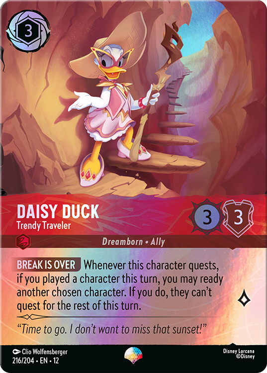Disney Lorcana TCG Wilds Unknown Daisy Duck Trendy Traveler