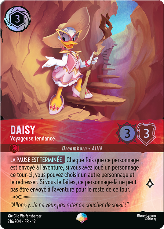 Disney Lorcana TCG Wilds Unknown Daisy Duck Trendy Traveler