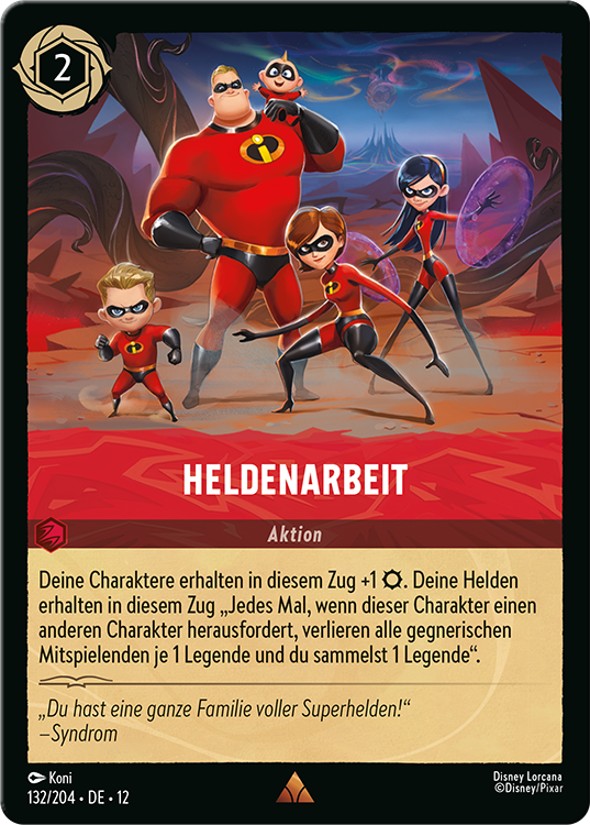 Heldenarbeit card von Disney Lorcana