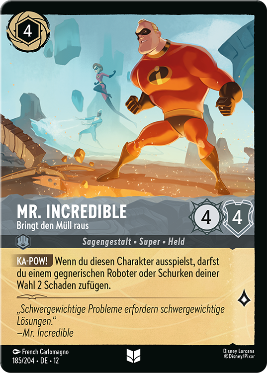 Mr. Incredible card from Disney Lorcana