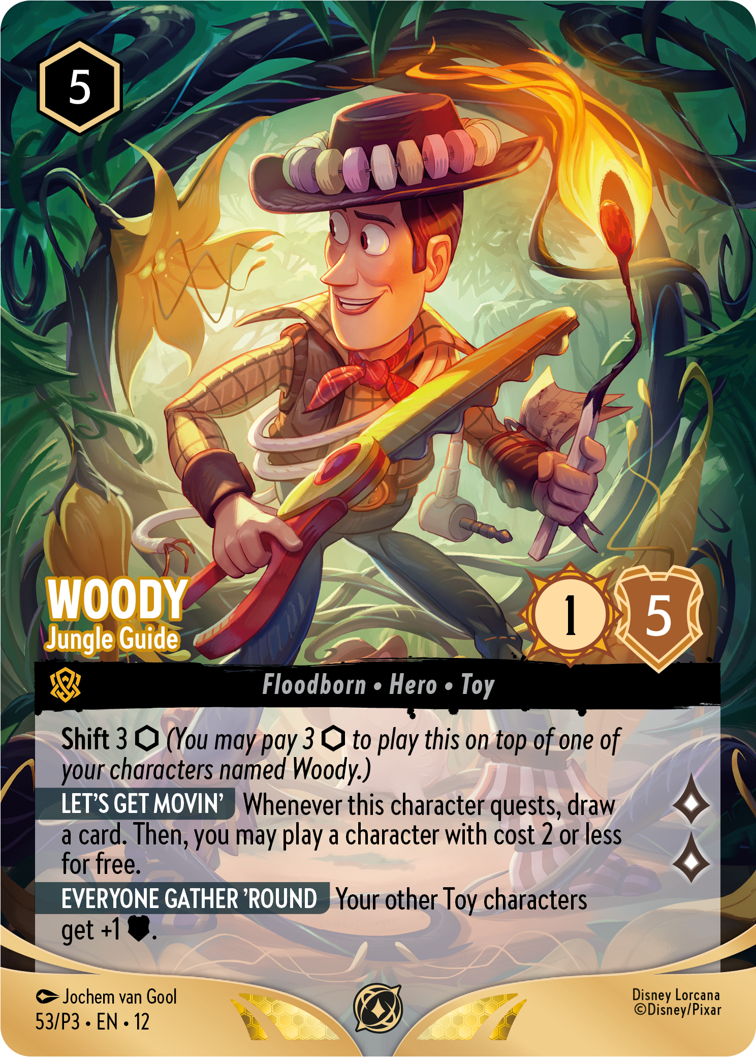 Image of Disney Lorcana card of Woody - Jungle Guide