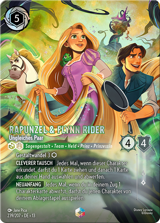 Rapuzel and Flynn Rider - Unlikely Pair card