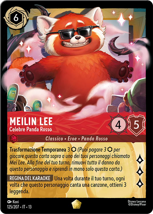 Meilin Lee as a Red Panda wearing sunglasses, a card from Disney Lorcana