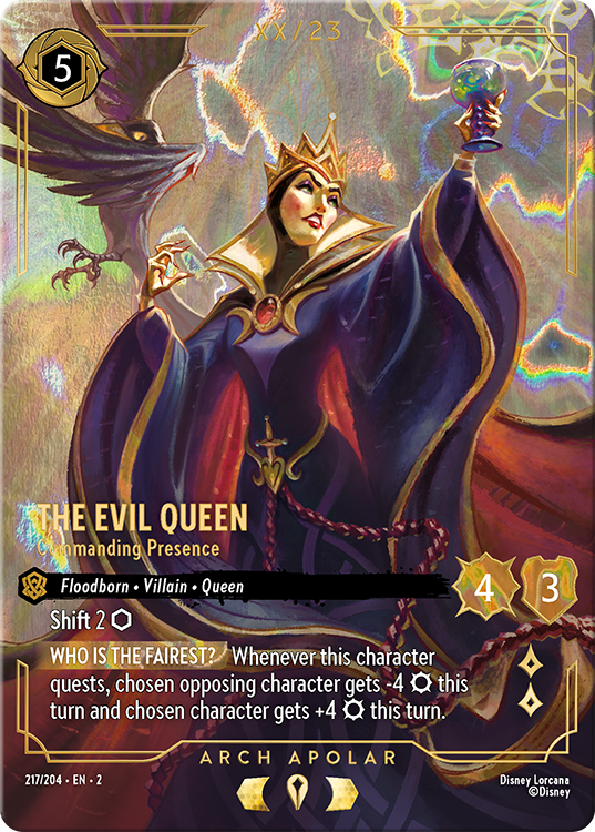 Neue Seltenheitsstufe: Illustrious The Evil Queen - Commanding Presence Only in Collector Boosters