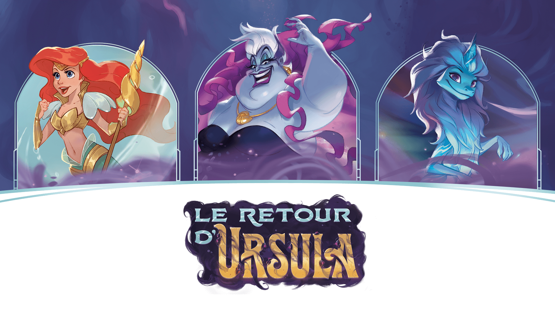 Decorative header image showing three characters and a logo that says Ursula's Return