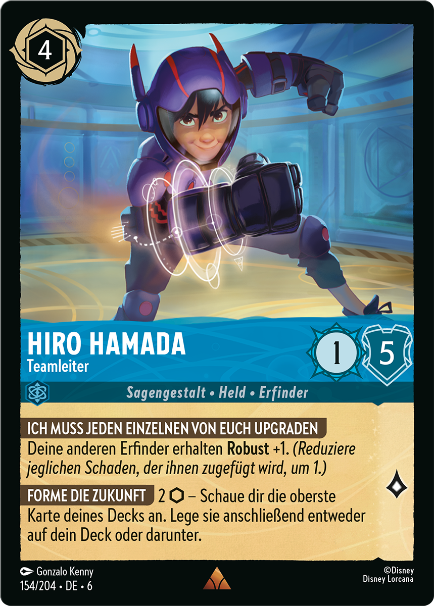 Hiro Hamada - Robotic Prodigy card from the Disney Lorcana Trading Card Game