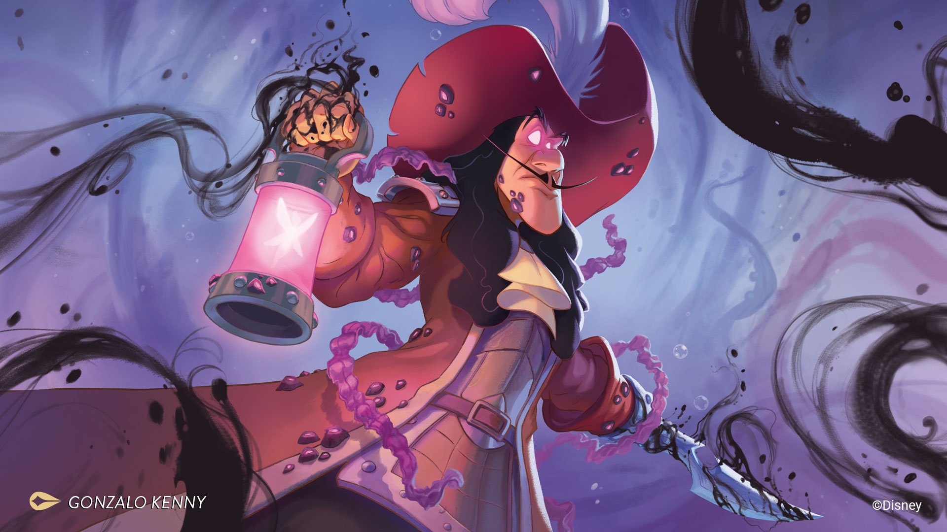 Lorcana art of Captain Hook, Devious Duelist